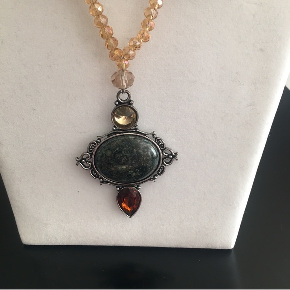 Stone & Glass Beaded Necklace - Picture 2 of 16